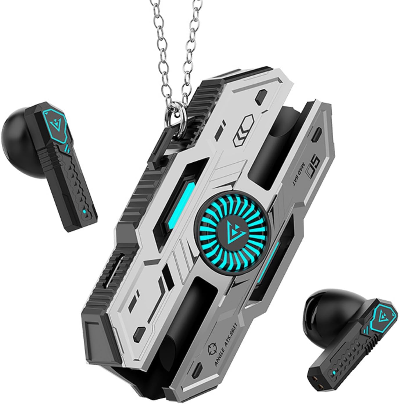 سماعات CYXG لاسلكية ممتازة للجيمينج، بطارية قوية، اتصال سريع، وتصميم Sci-Fi مع إضاءة LED ساطعة