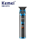 ماكينة حلاقة Kemei KM-2274 اللاسلكية للرجال بشفرات فولاذية دقيقة، مع شاشه رقمية وأمشاط لتحديد الطول لتشذيب مثالي.