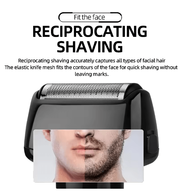 Kemei 4-in-1 مع وضع سرعتين لتشذيب الشعر السميك، تصميم مريح وأداء قوي لتجربة حلاقة سلسة ومريحة.