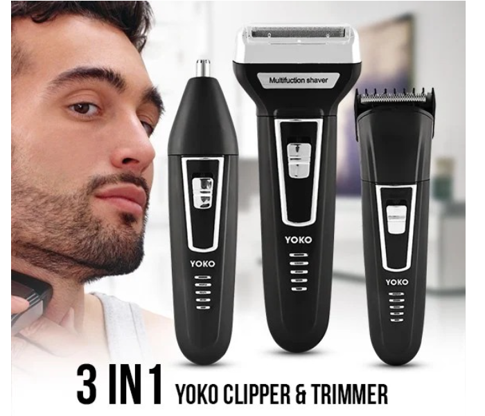 يوكو جهاز حلاقة متعدد الوظائف يجمع بين ماكينة قص الشعر والشفرات الدوّارة وتشذيب الأنف مع بطارية قابلة للشحن وأداء ثابت.