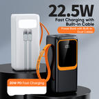 "باور بنك Micro Speed بسعة 30000mAh وشحن سريع 22.5W مع شاشة LED وسبعة مخارج لشحن الجوالات والأجهزة أثناء السفر"